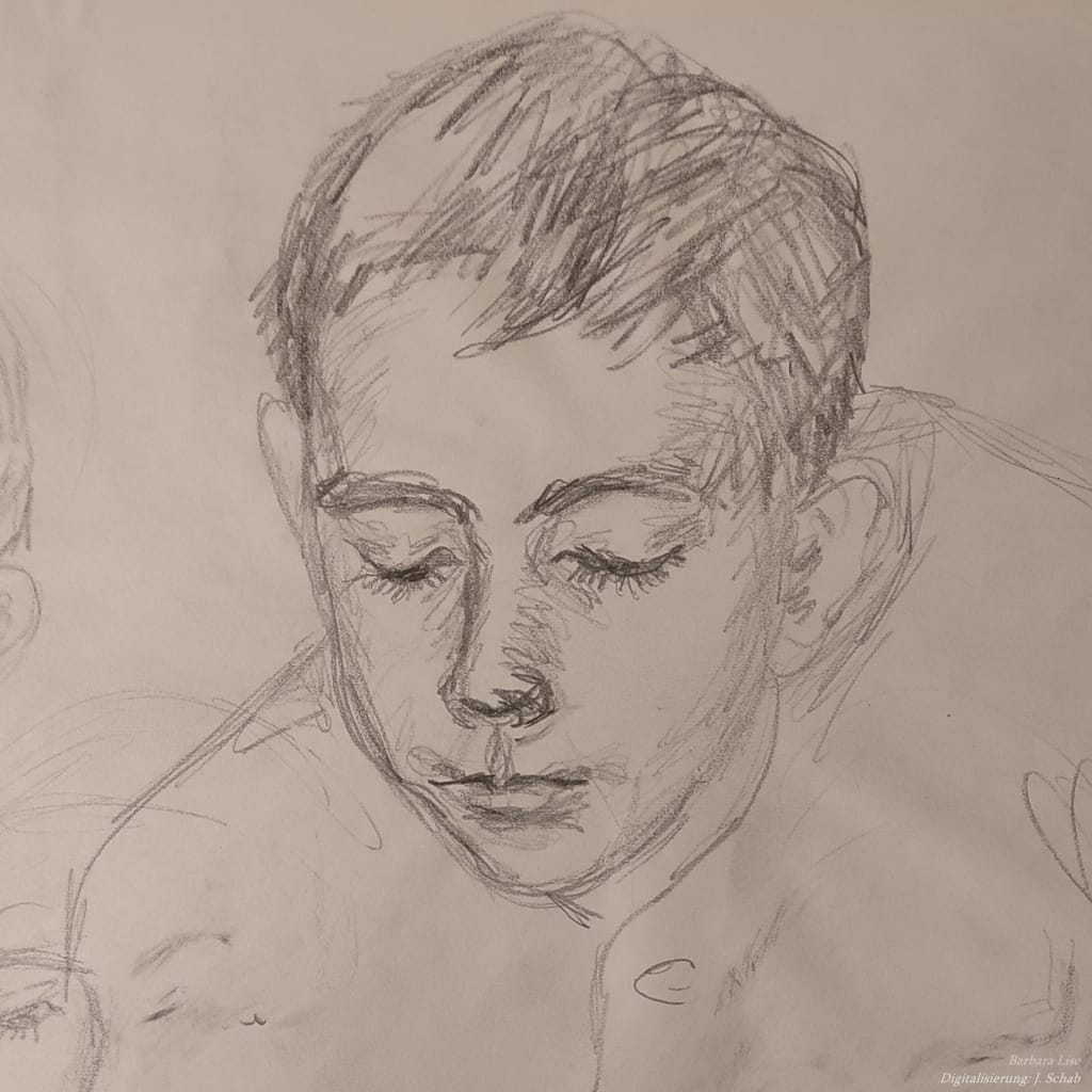 Sohn Vincent - Zeichnung - Künstlerin Barbara Lise: Elisabeth Schab