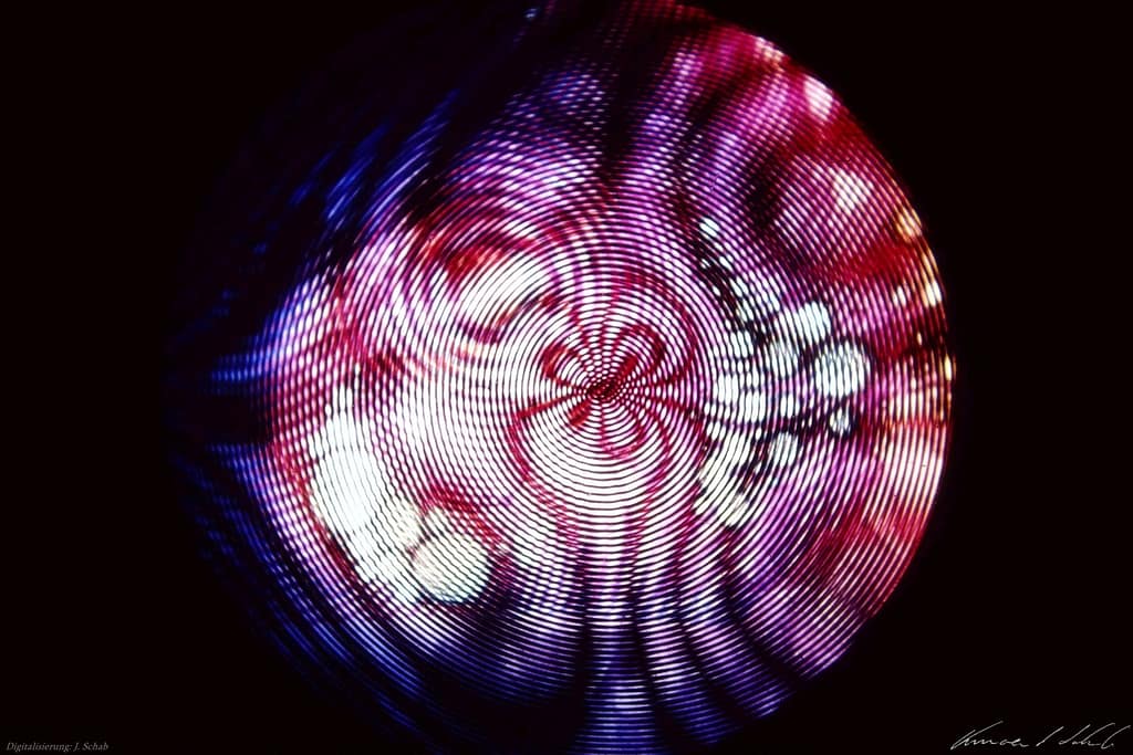 Lichtgrafik-Dia, Lichtkunst Vincent Schab Anfang 1970, Lightshow, Lichtenvironments, Lichtkunsteffekte