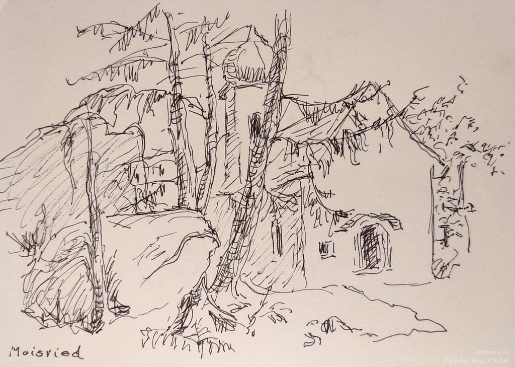 Kirche St. Magdalena in Maisried (nahe Böbrach) - gezeichnet von Barbara Lise - hier Blatt 1 von 2