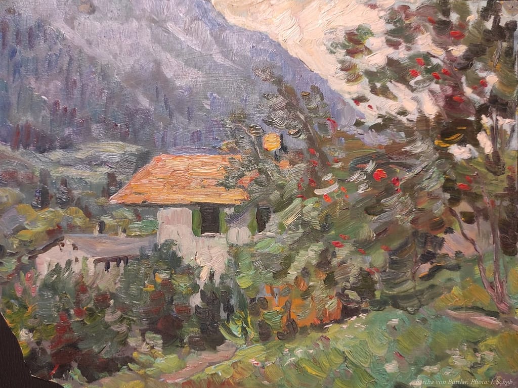 Familien-Haus (von Buttlar) in Grins Tirol, Ölgemälde von Bertha von Buttlar