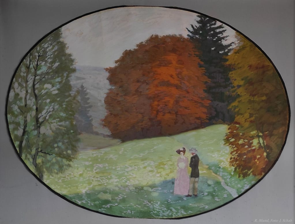 Figurenszene Eichig in Grins Tirol - Ölgemälde - Expressionismus - Künstler Prof. Richard Mund