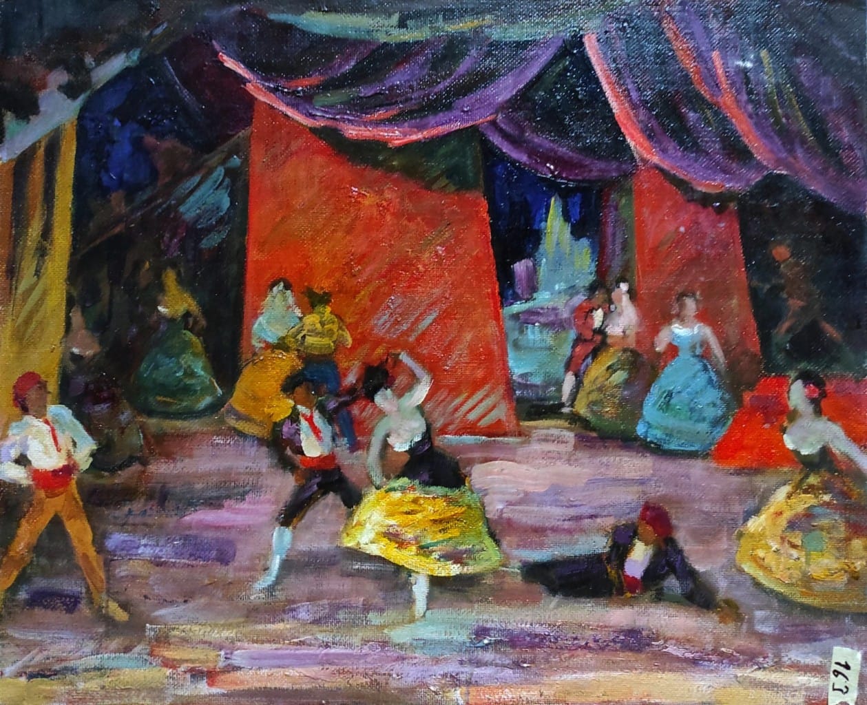 Figurenszenen - Ölgemälde - Expressionismus - Künstler Prof. Richard Mund