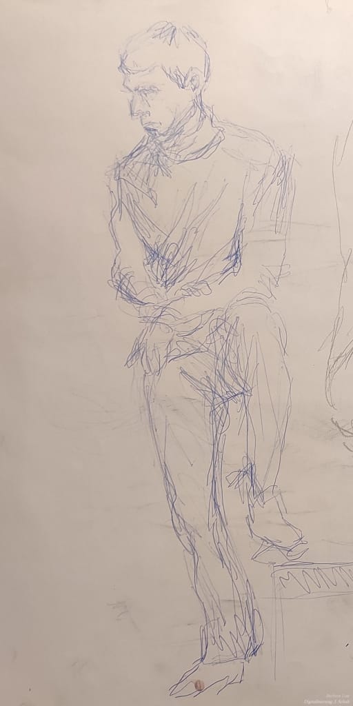 Personenstudie - Zeichnung - Künstlerin Barbara Lise: Elisabeth Schab