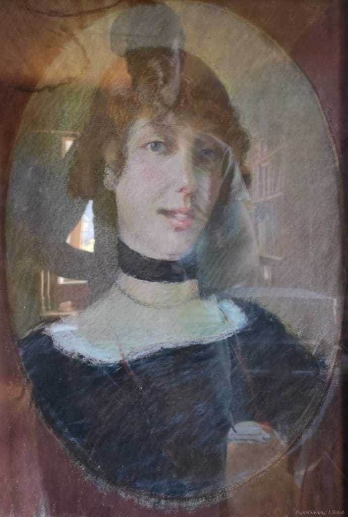 Ehefrau von Richard Mund - Freiin Bertha Treusch von Buttlar-Brandenfels - gemalt von Richard Mund