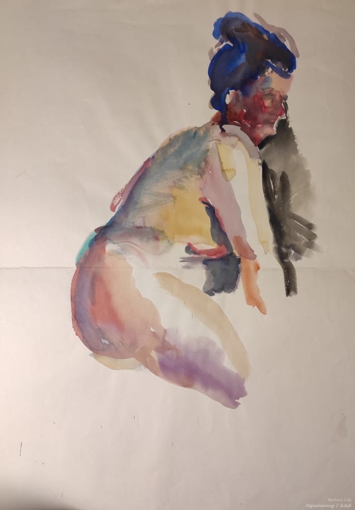 Frauenakt - Aquarell  - Künstlerin Barbara Lise: Elisabeth Schab