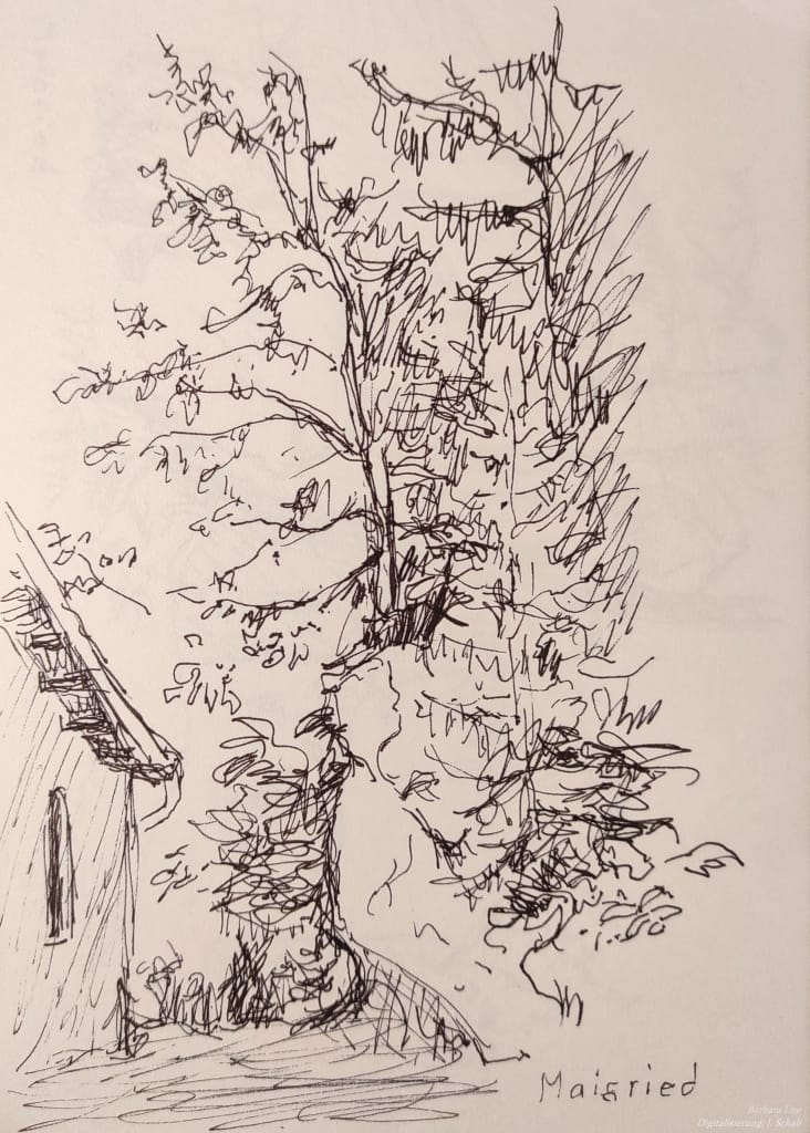 Kirche St. Magdalena in Maisried (nahe Böbrach) - gezeichnet von Barbara Lise - hier Blatt 2 von 2