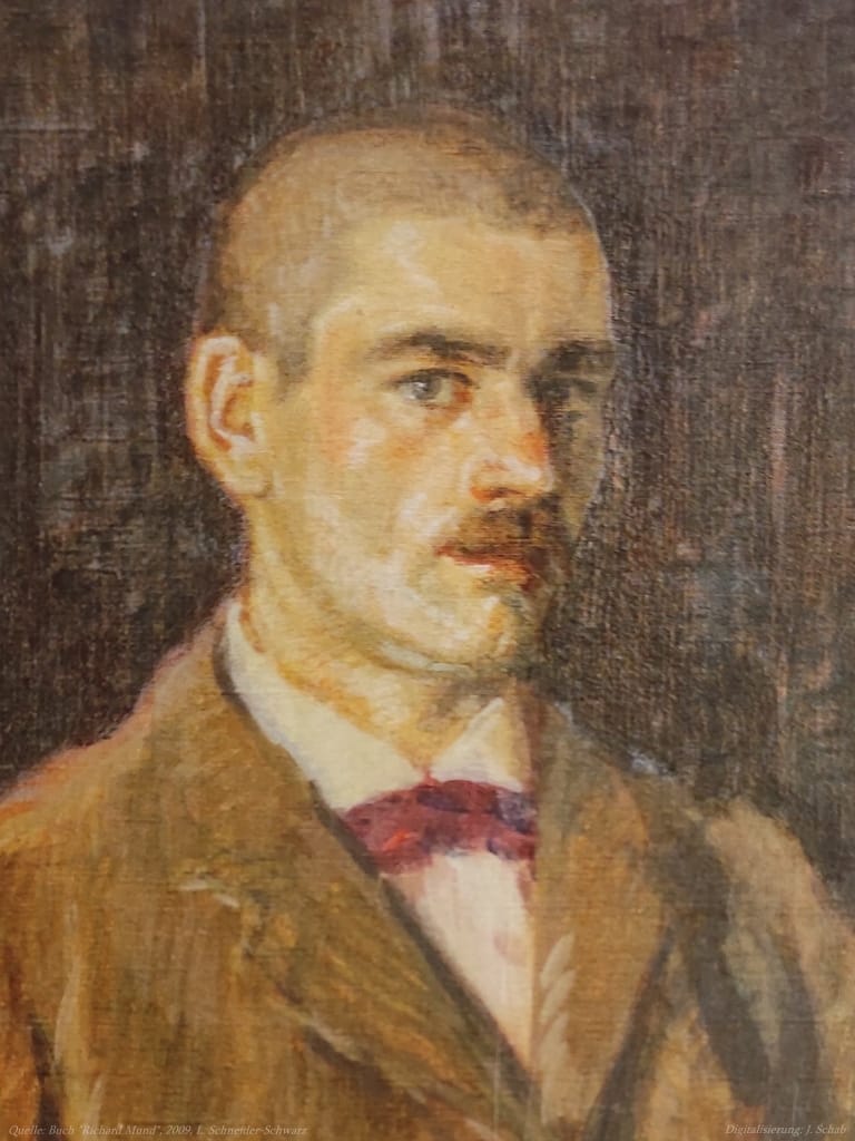 Richard Mund - Selbstportrait. Dieses Bild ist auch Titelbild des Buches Richard Mund von Lisanne Schneider-Schwarz