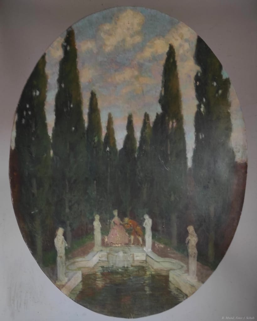 Figurenszene - Das Gelöbnis an Bertha - Ölgemälde - Expressionismus - Künstler Prof. Richard Mund